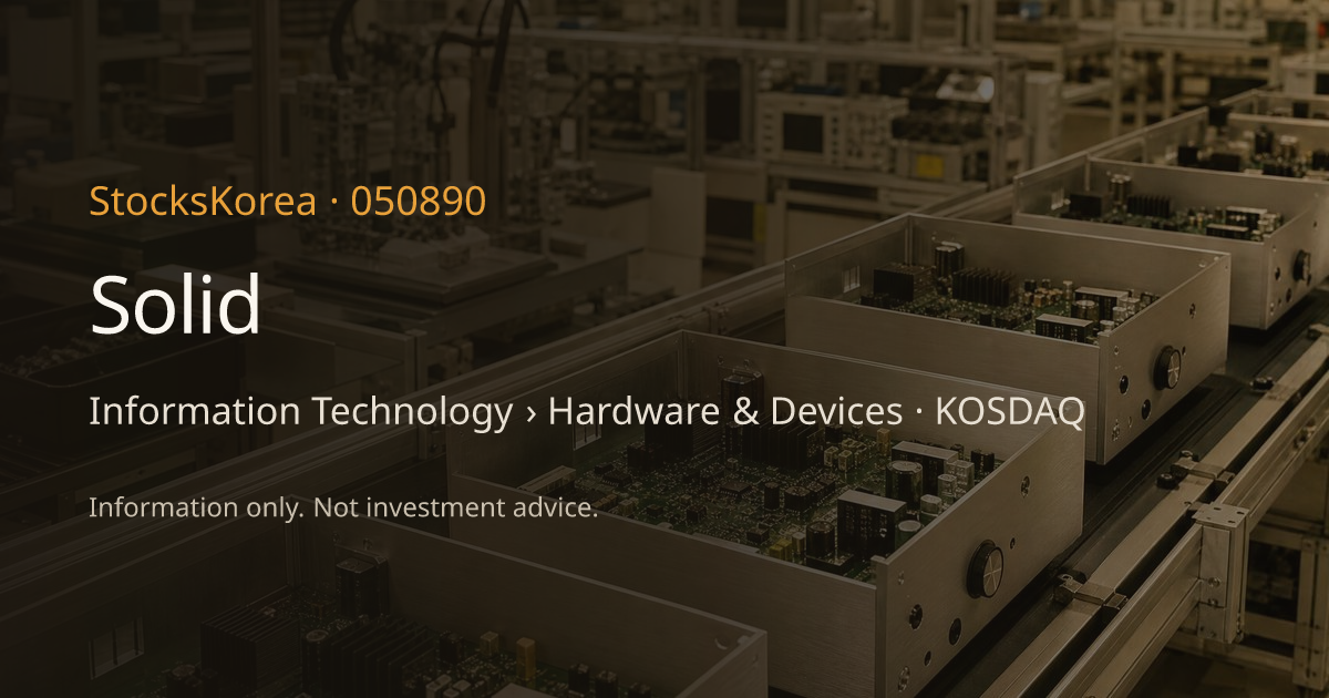 Solid (050890): Korean Information Technology stock